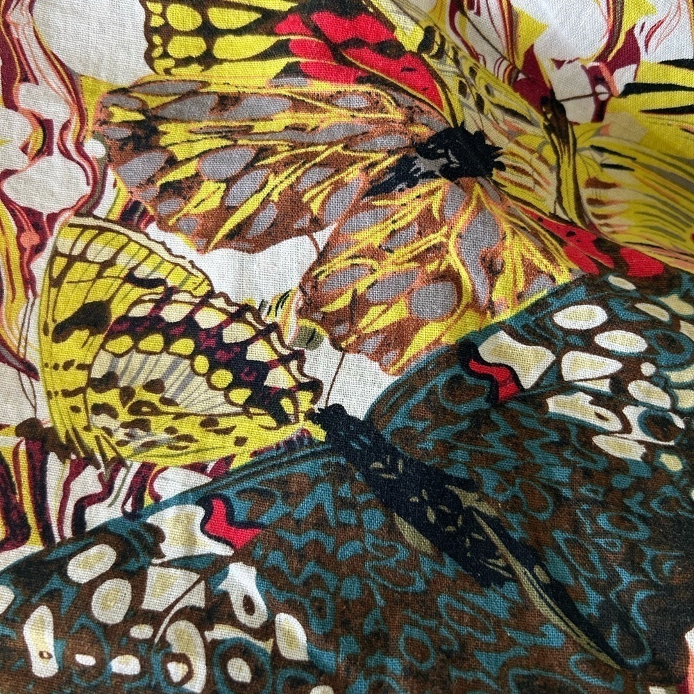 For Cynthia Linen Hooded Tunic  Butterfly Psychedelic Art To Wear 1X - Picture 7 of 12